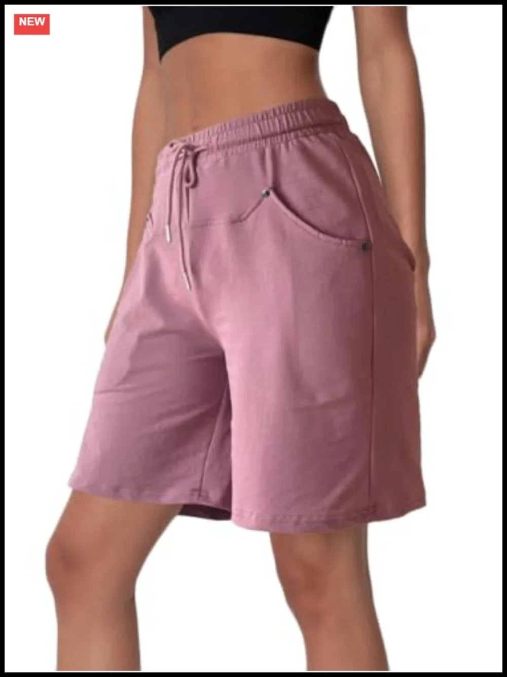 Women's Cotton Sweat Shorts Drawstring Athletic Lounge Running Shorts with